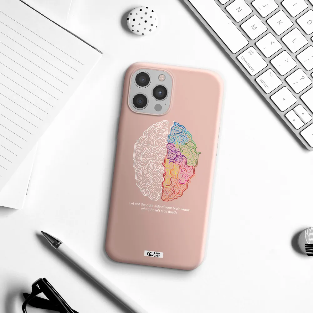 Brain Apple iPhone 12 pro max Silicone pastel pink Case