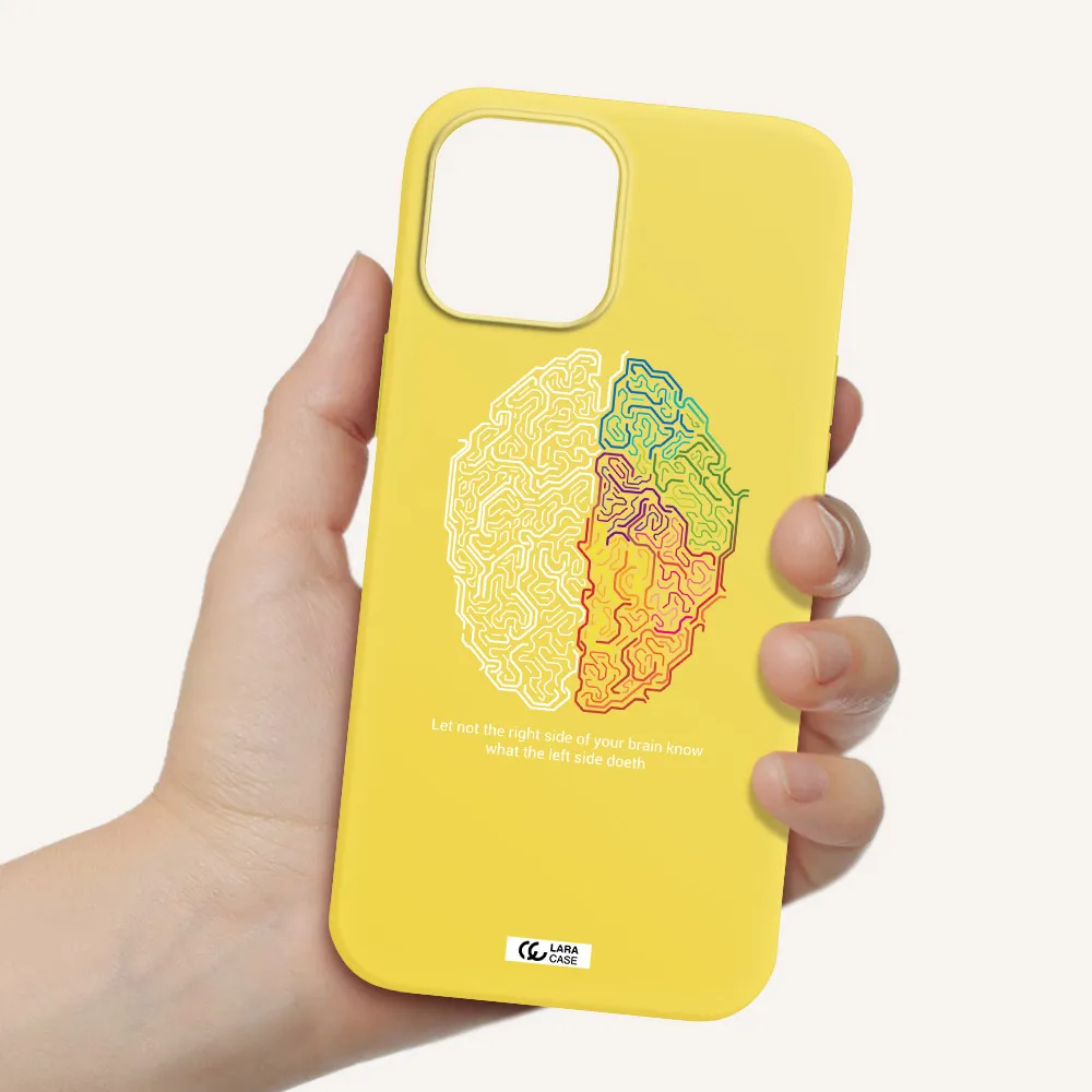 Brain Apple iPhone 12 pro Silicone canary yellow Case