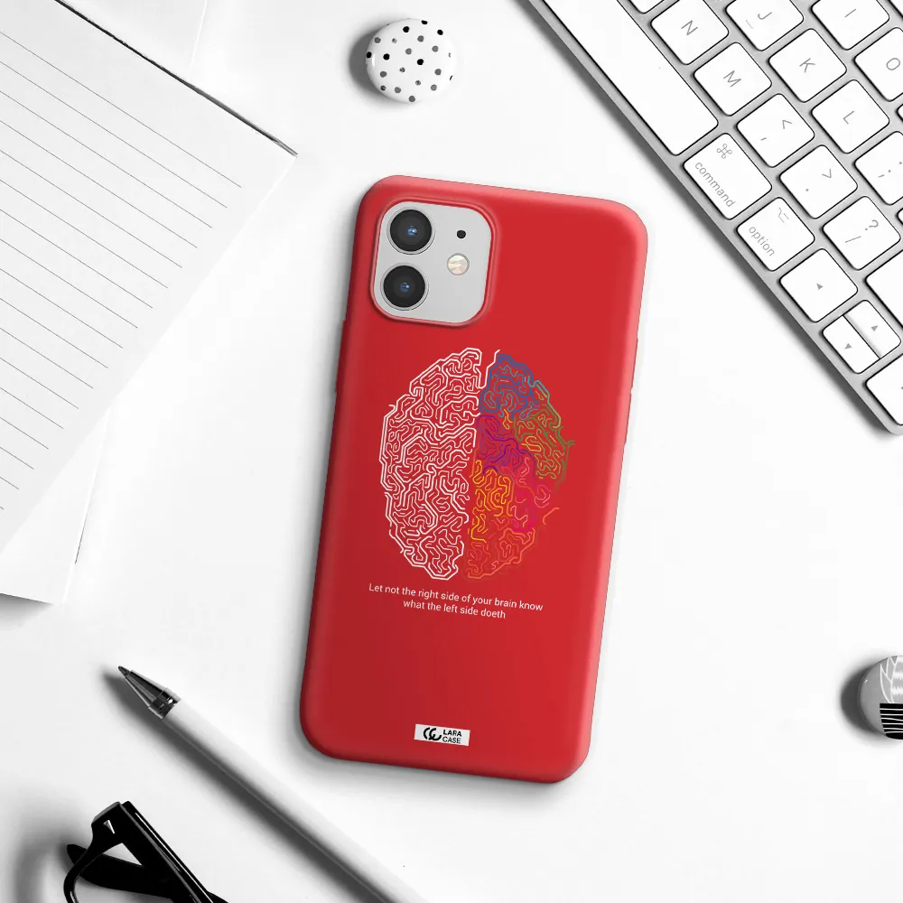 Brain Apple iPhone 12 Silicone Imperial Red Case