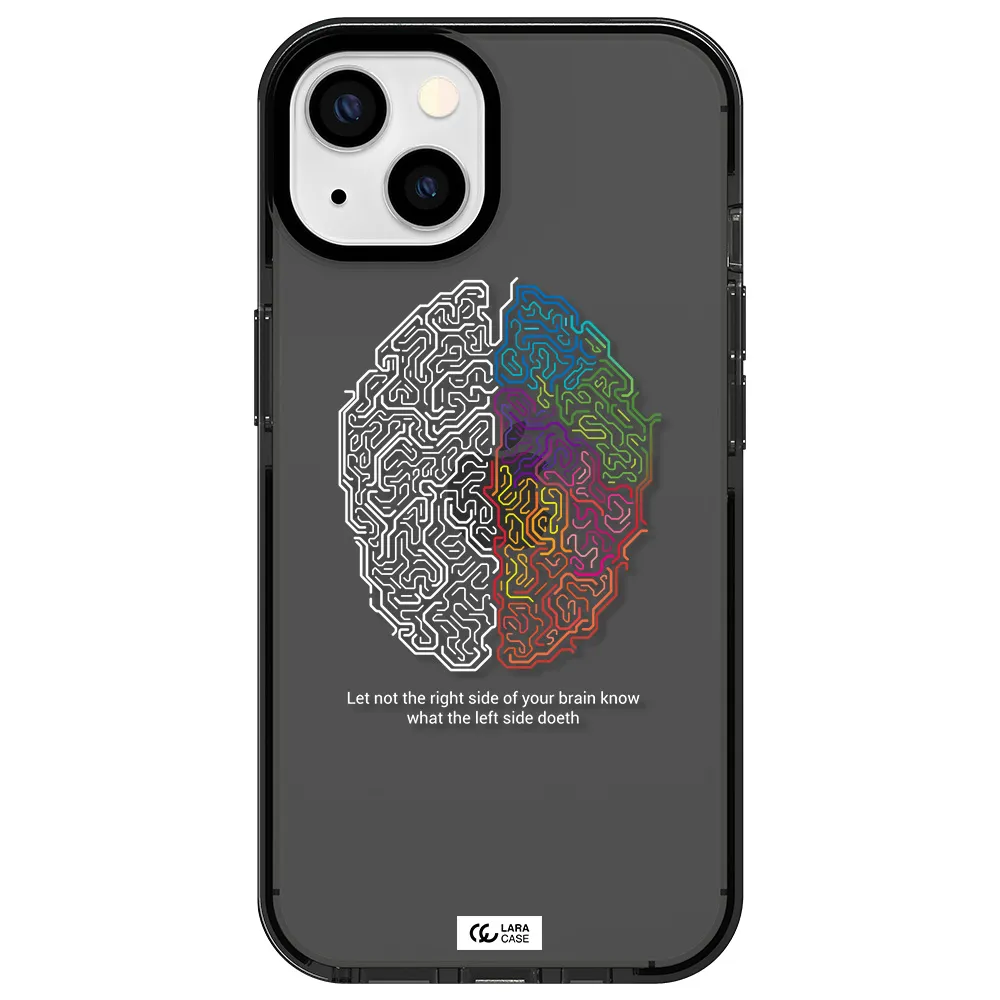 Brain Apple iPhone 13 impact Smoke Black Case