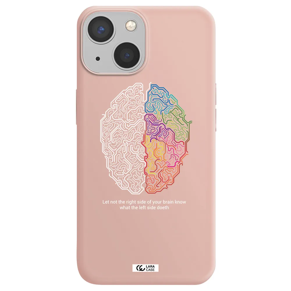 Brain Apple iPhone 13 mini Silicone pastel pink Case