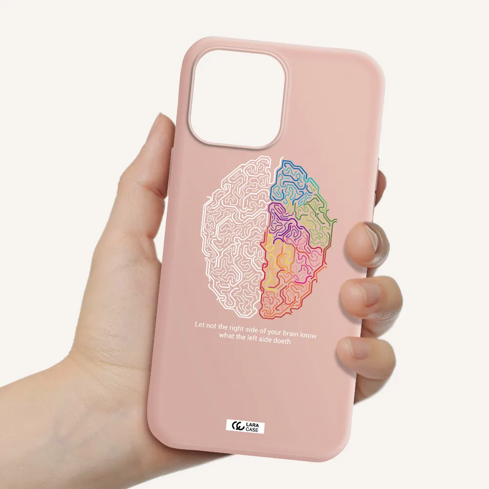Brain Apple iPhone 13 Pro Max Silicone pastel pink Case