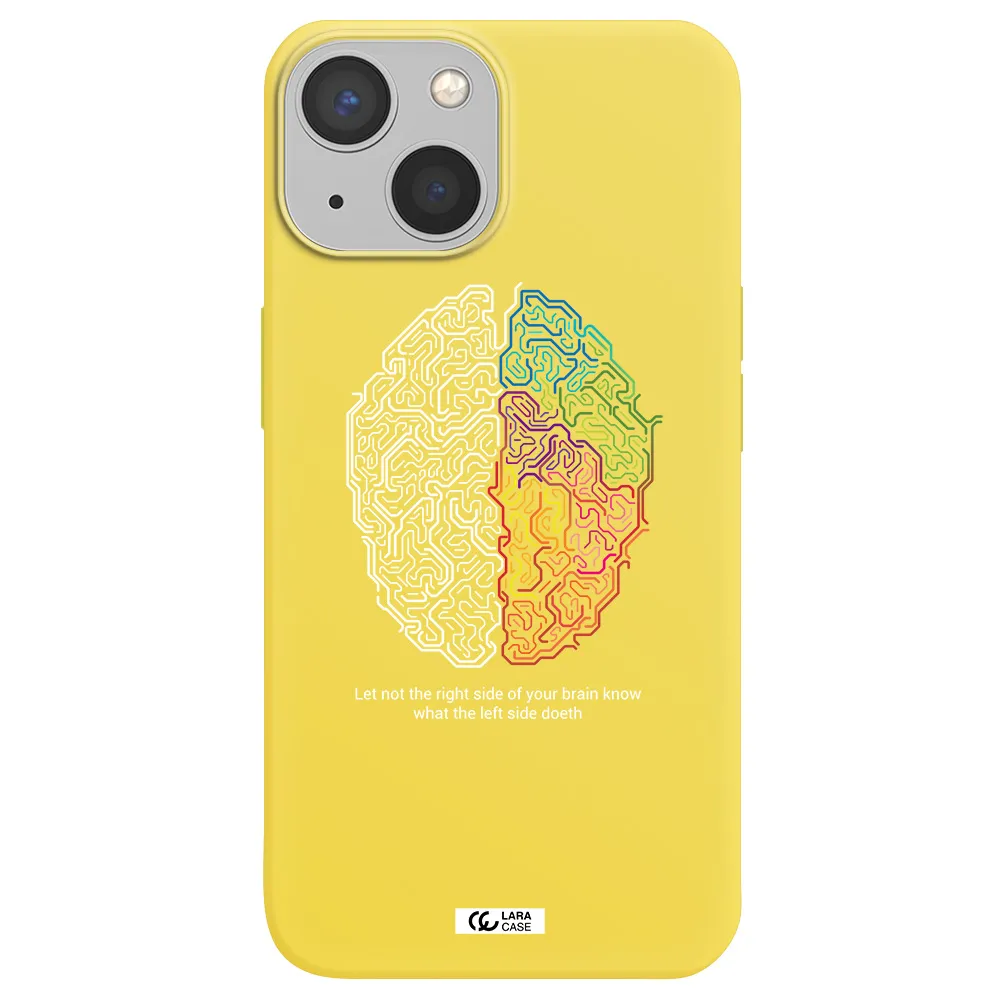 Brain Apple iPhone 13 Silicone canary yellow Case