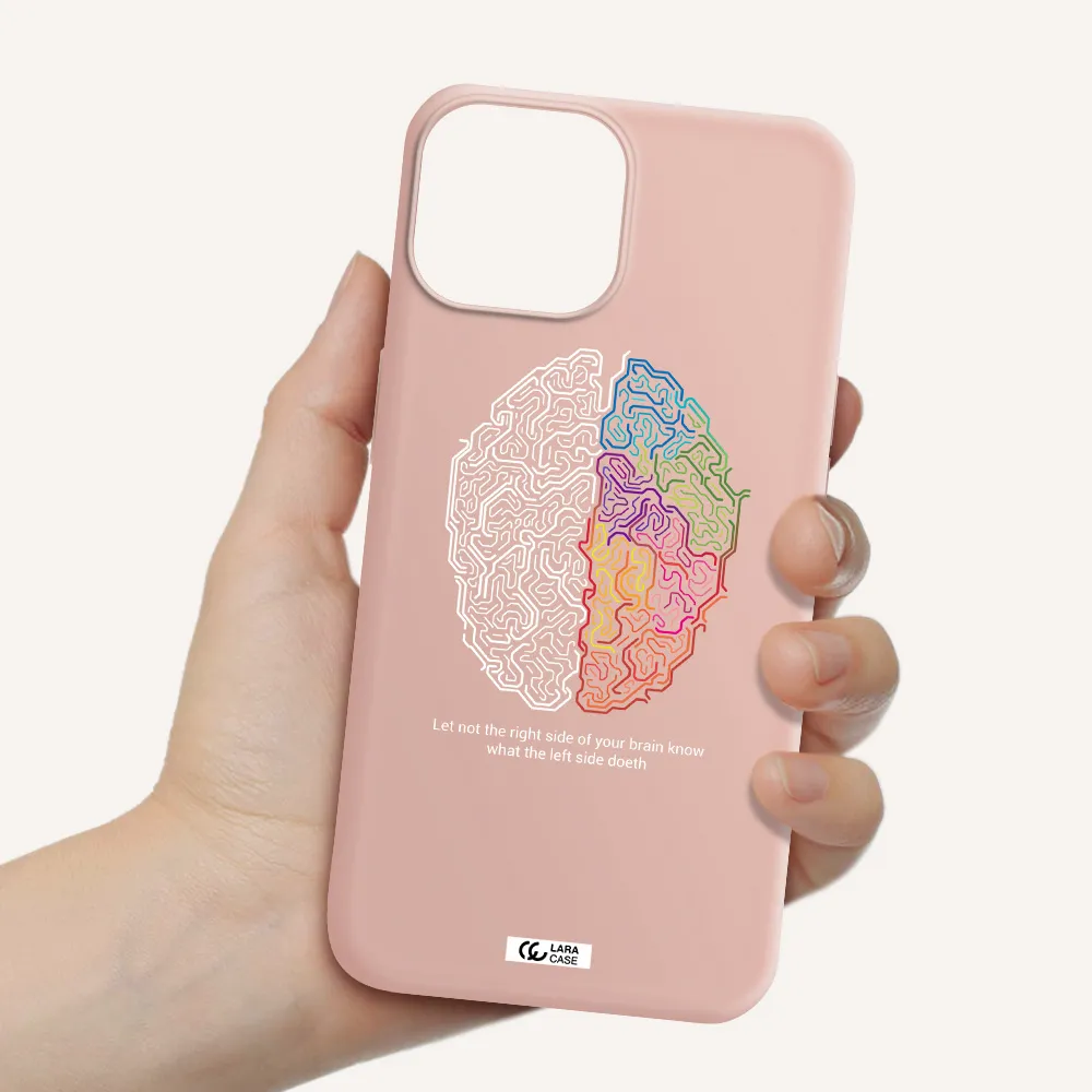 Brain Apple iPhone 13 Silicone pastel pink Case