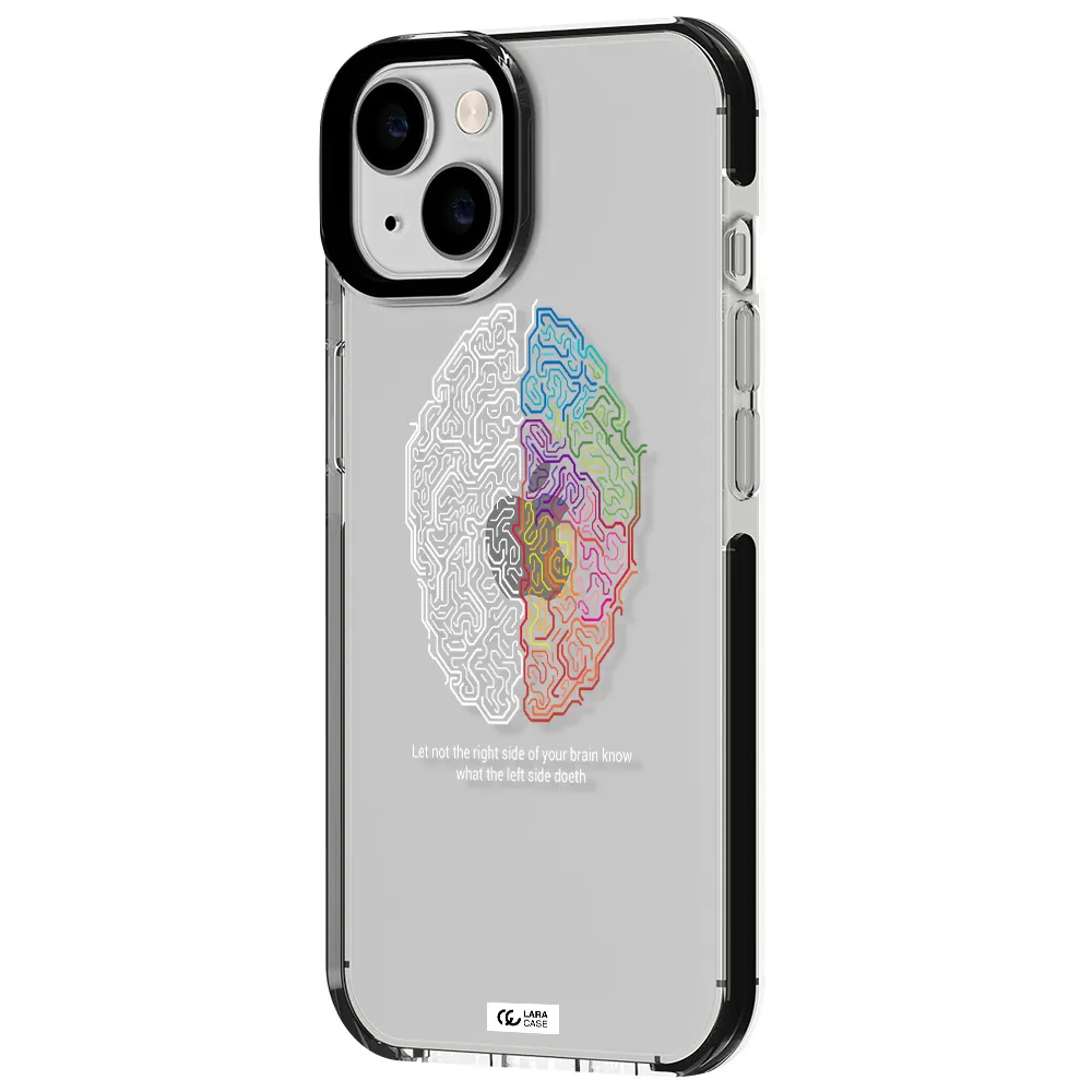 Brain Apple iPhone 14 impact black border Case