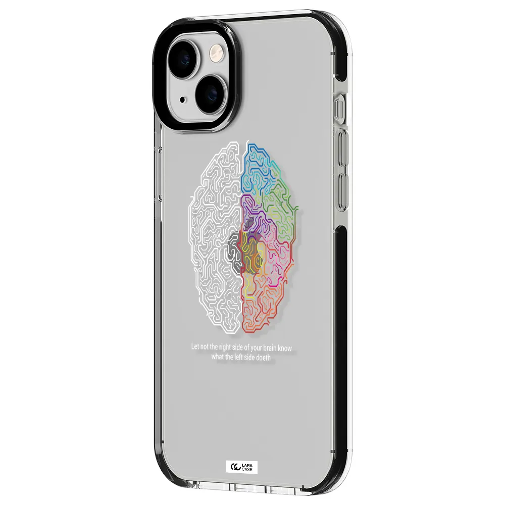 Brain Apple iPhone 14 plus impact black border Case