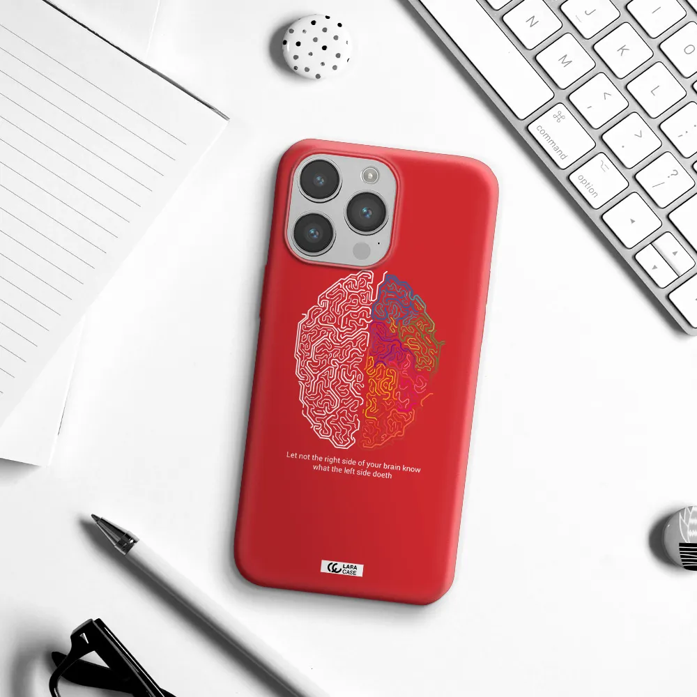 Brain Apple iPhone 14 pro Silicone Imperial Red Case