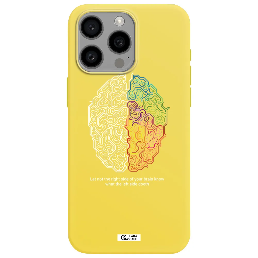 Brain Apple Iphone 15 Pro max Silicone canary yellow Case