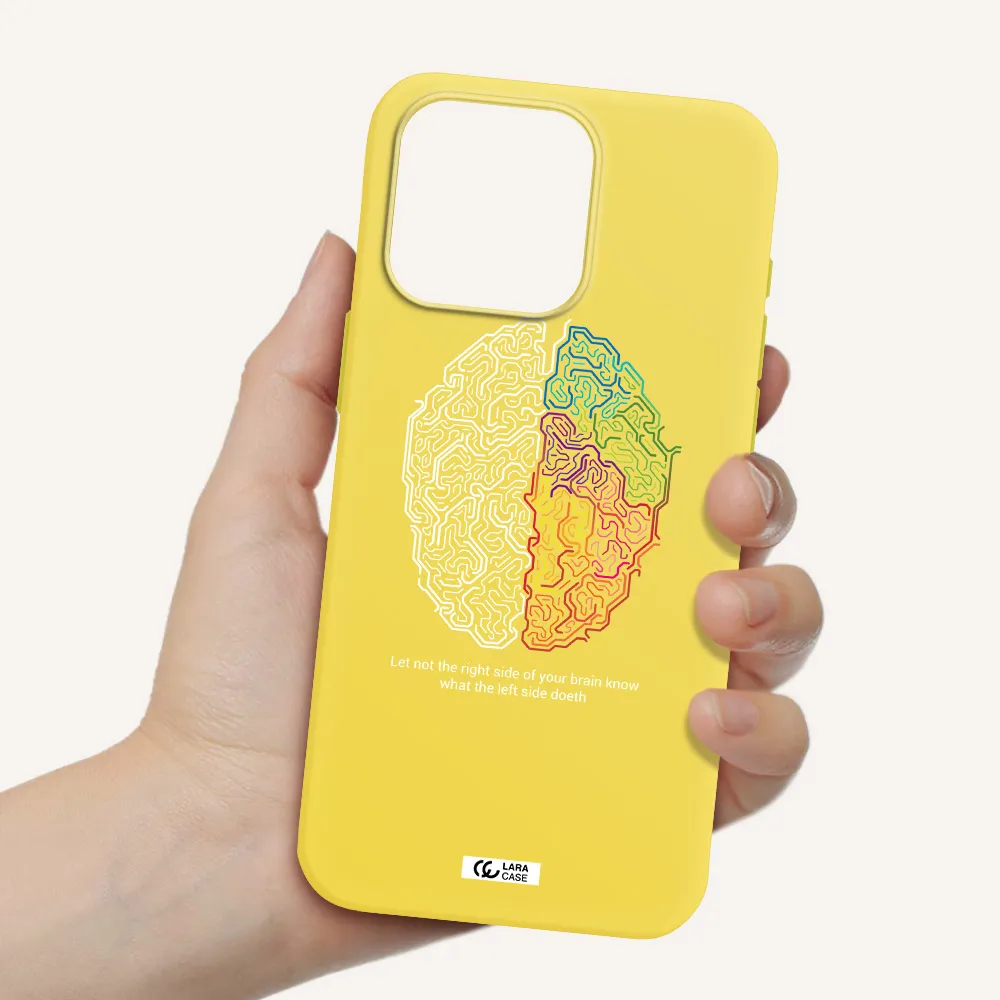 Brain Apple Iphone 15 Pro max Silicone canary yellow Case