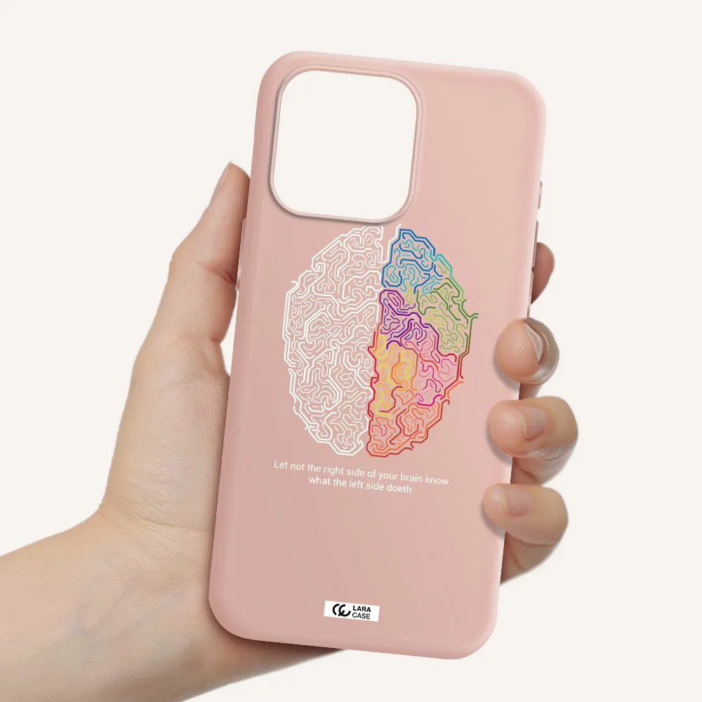 Brain Apple Iphone 15 Pro max Silicone pastel pink Case
