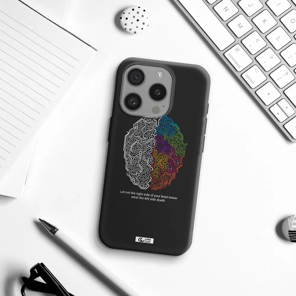 Brain Apple Iphone 15 Pro Silicone Black Case