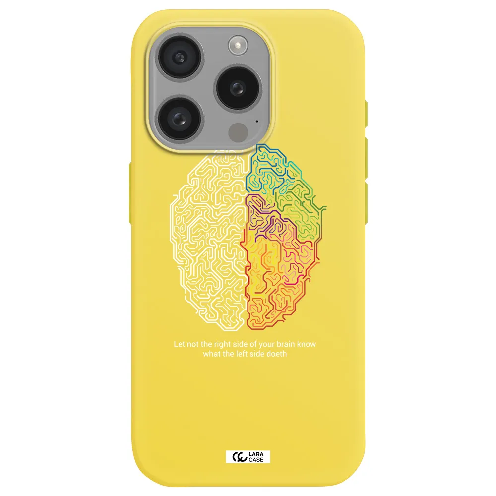 Brain Apple Iphone 15 Pro Silicone Canary Yellow Case