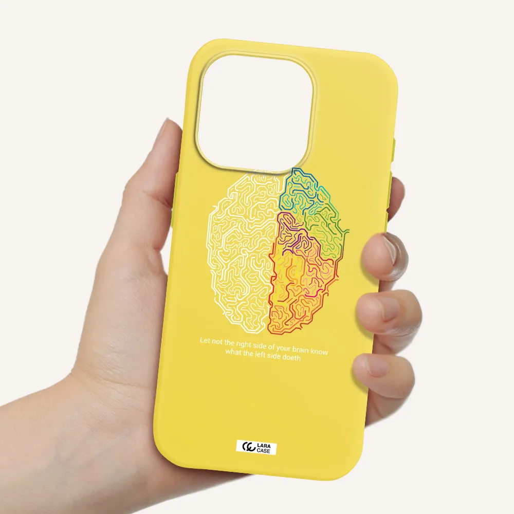 Brain Apple Iphone 15 Pro Silicone Canary Yellow Case