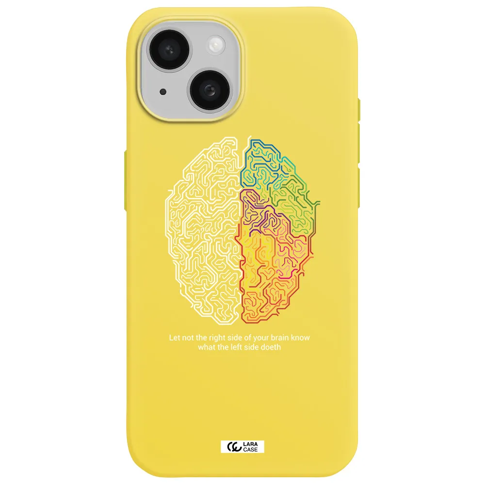 Brain Apple iPhone 15 Silicone canary yellow Case