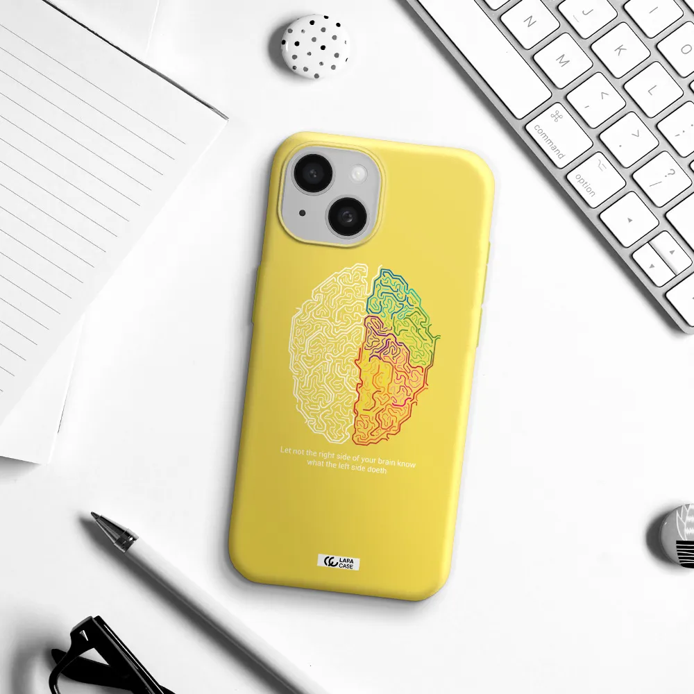 Brain Apple iPhone 15 Silicone canary yellow Case