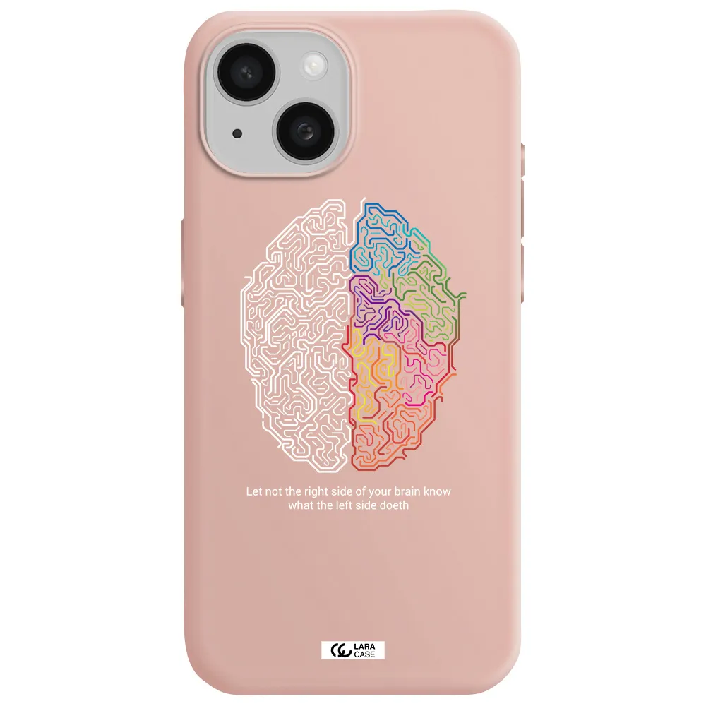 Brain Apple Iphone 15 Silicone Pastel Pink Case