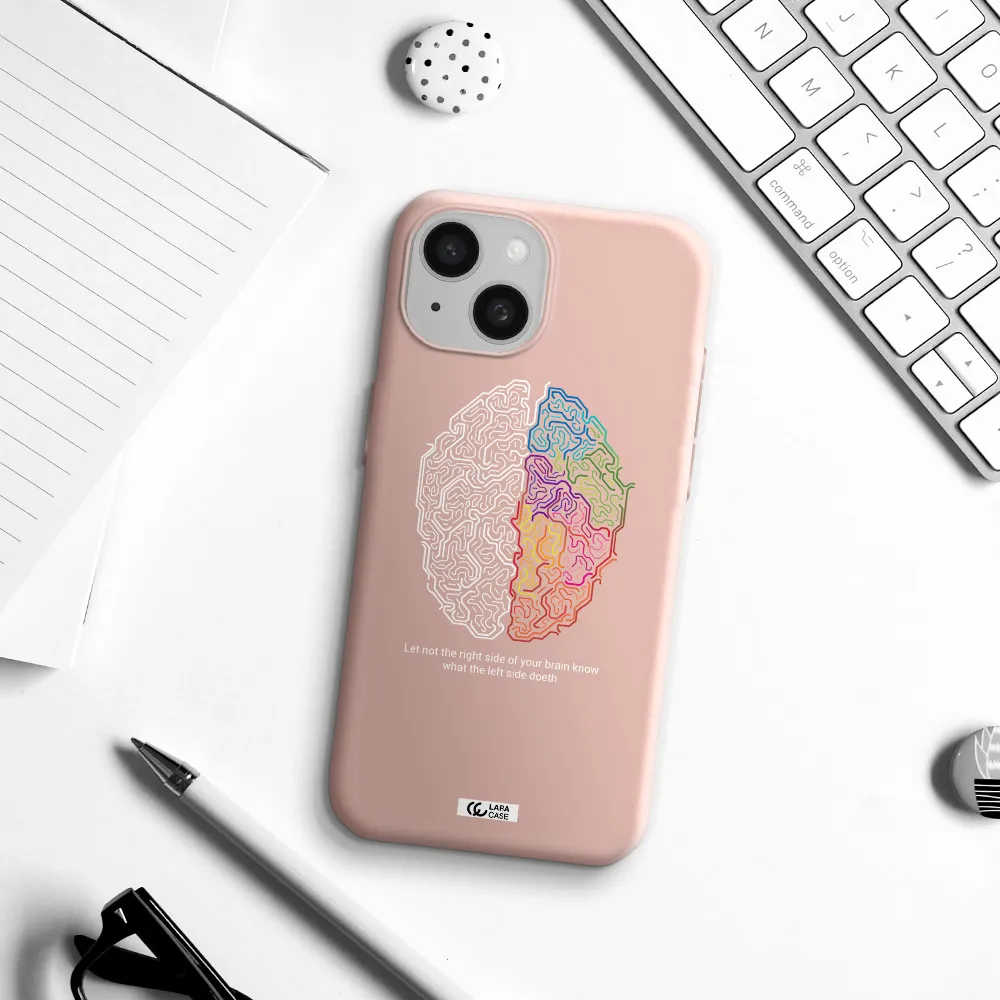 Brain Apple Iphone 15 Silicone Pastel Pink Case