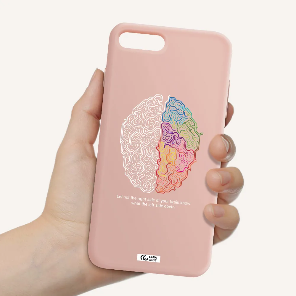 Brain Apple iPhone 8 plus Silicone pastel pink Case
