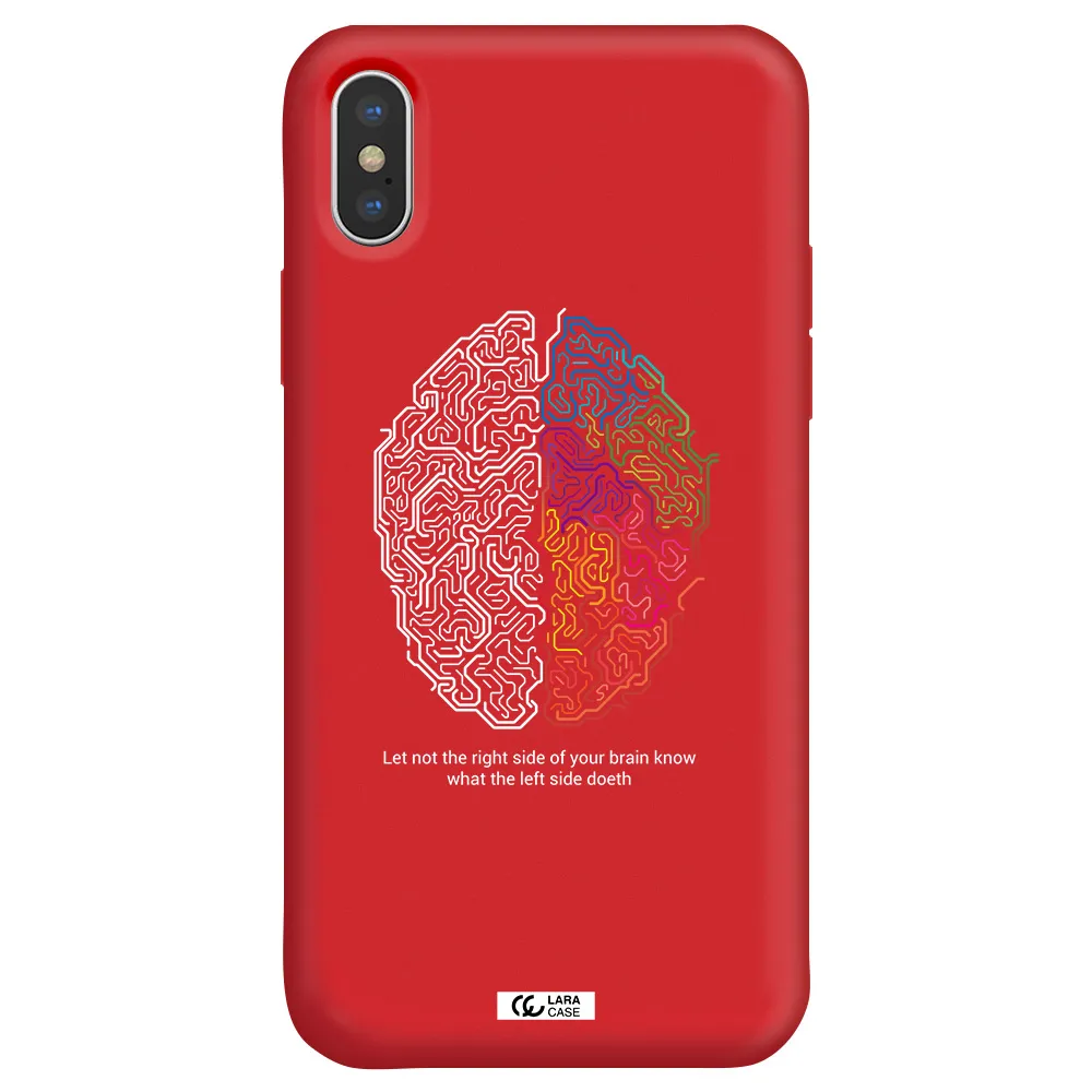 Brain Apple iPhone X Silicone Imperial Red Case