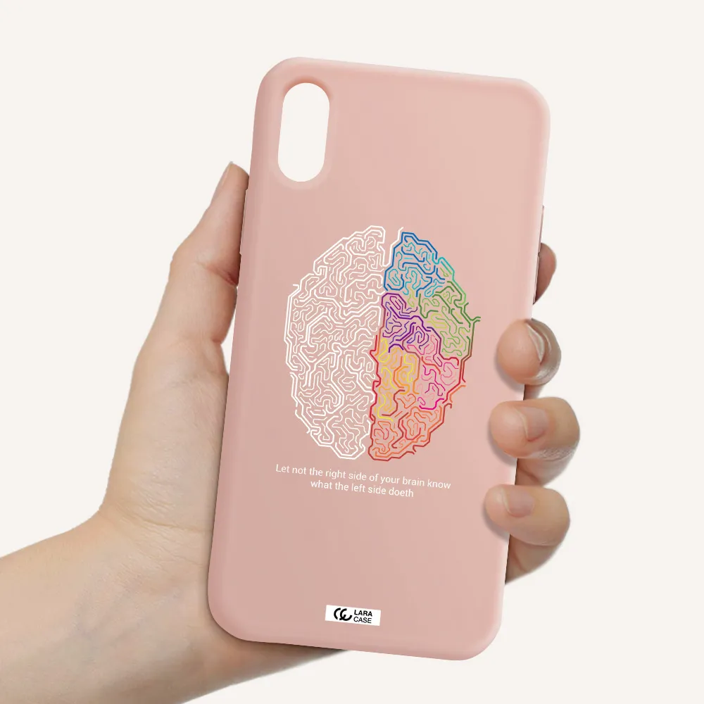 Brain Apple iPhone X Silicone pastel pink Case