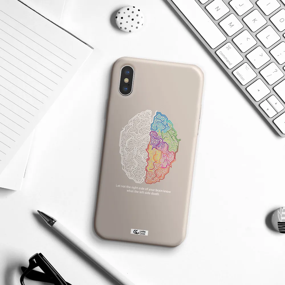 Brain Apple iPhone X Silicone Stone Case