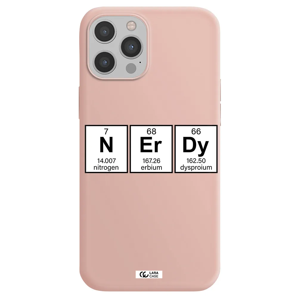 Nerdy Chemical Apple iPhone 12 pro max Silicone pastel pink Case