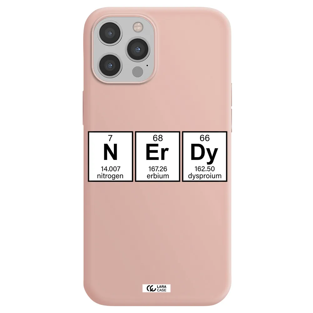Nerdy Chemical Apple iPhone 12 pro Silicone pastel pink Case