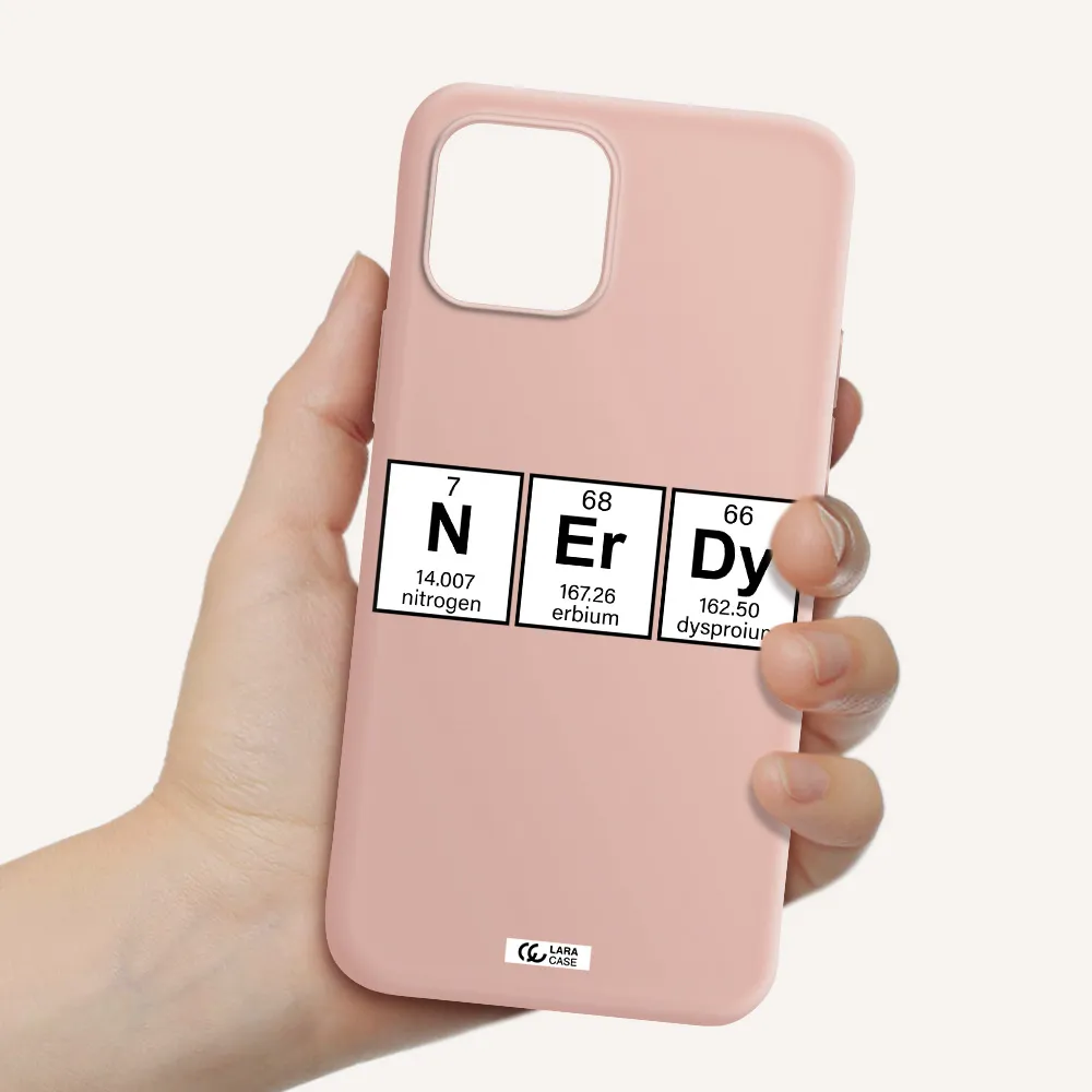 Nerdy Chemical Apple iPhone 12 Silicone pastel pink Case