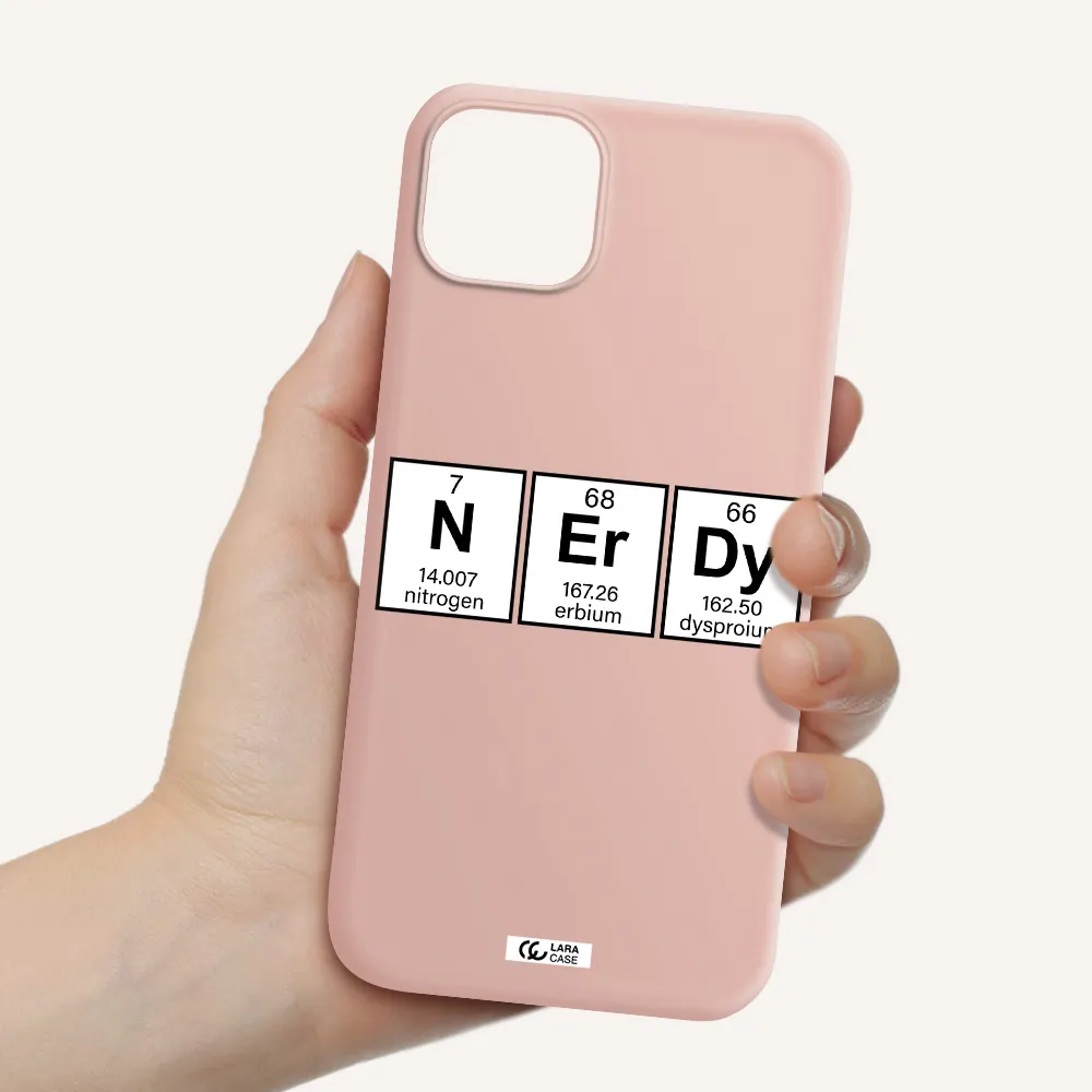 Nerdy Chemical Apple iPhone 14 plus Silicone pastel pink Case