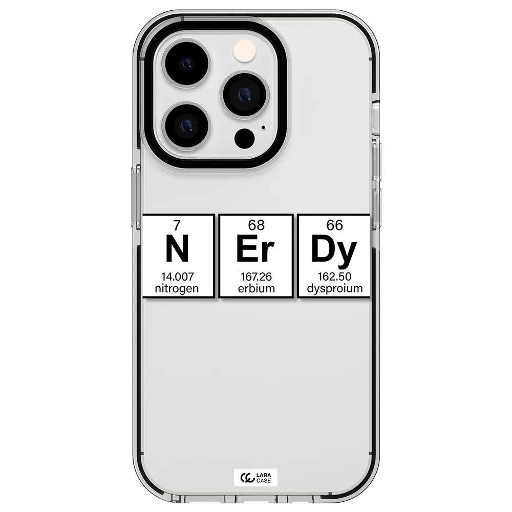 Nerdy Chemical Apple iPhone 14 pro impact black border Case