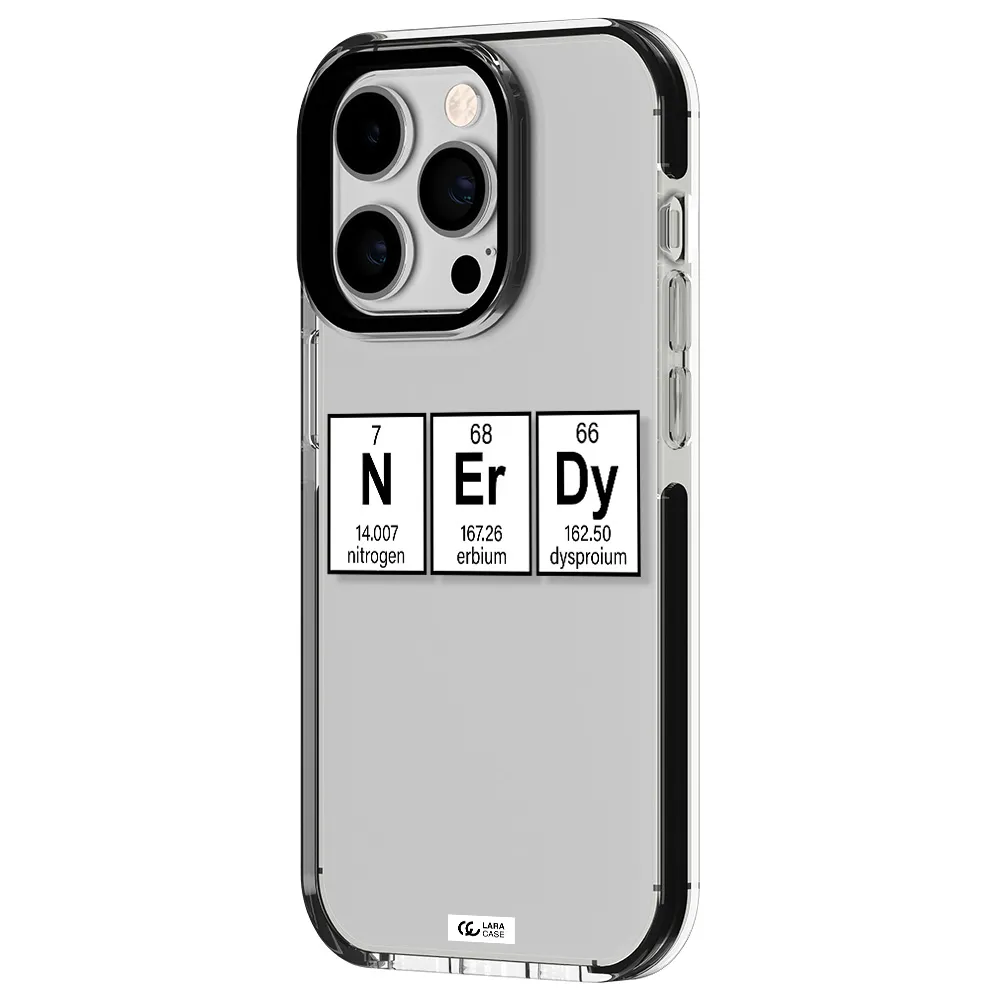 Nerdy Chemical Apple iPhone 14 pro impact black border Case
