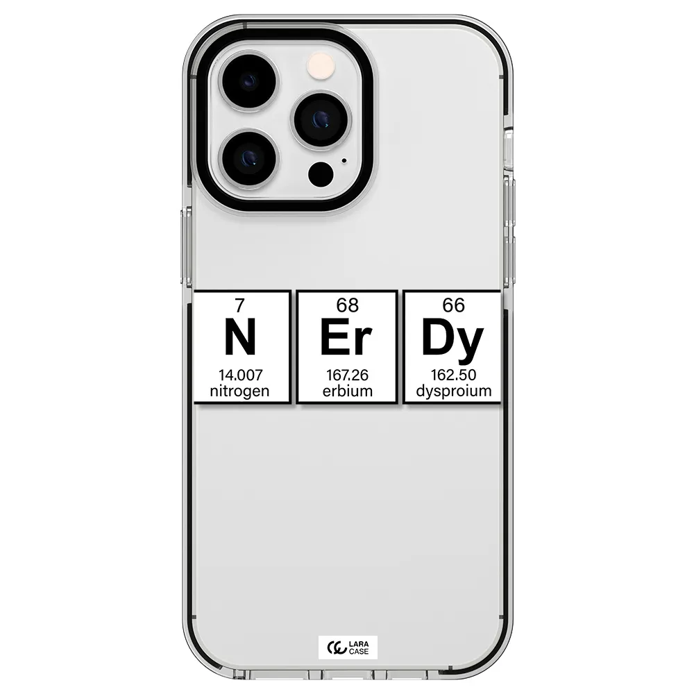 Nerdy Chemical Apple iPhone 14 pro max impact black border Case