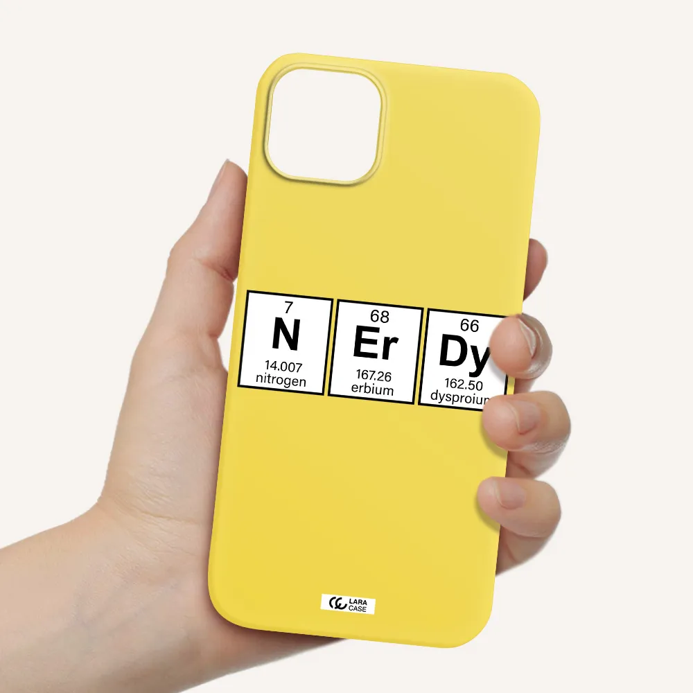 Nerdy Chemical Apple iPhone 14 Silicone canary yellow Case