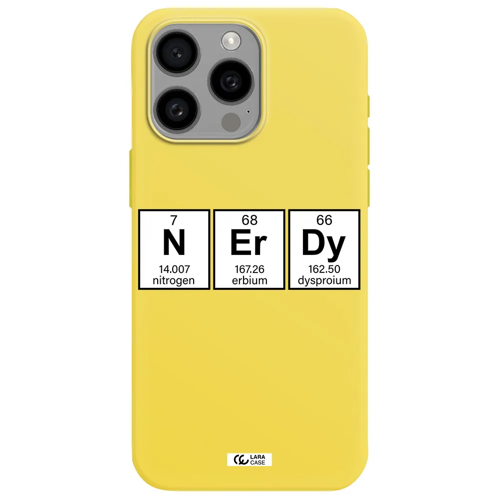 Nerdy Chemical Apple Iphone 15 Pro max Silicone canary yellow Case