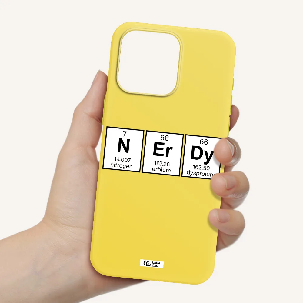 Nerdy Chemical Apple Iphone 15 Pro max Silicone canary yellow Case