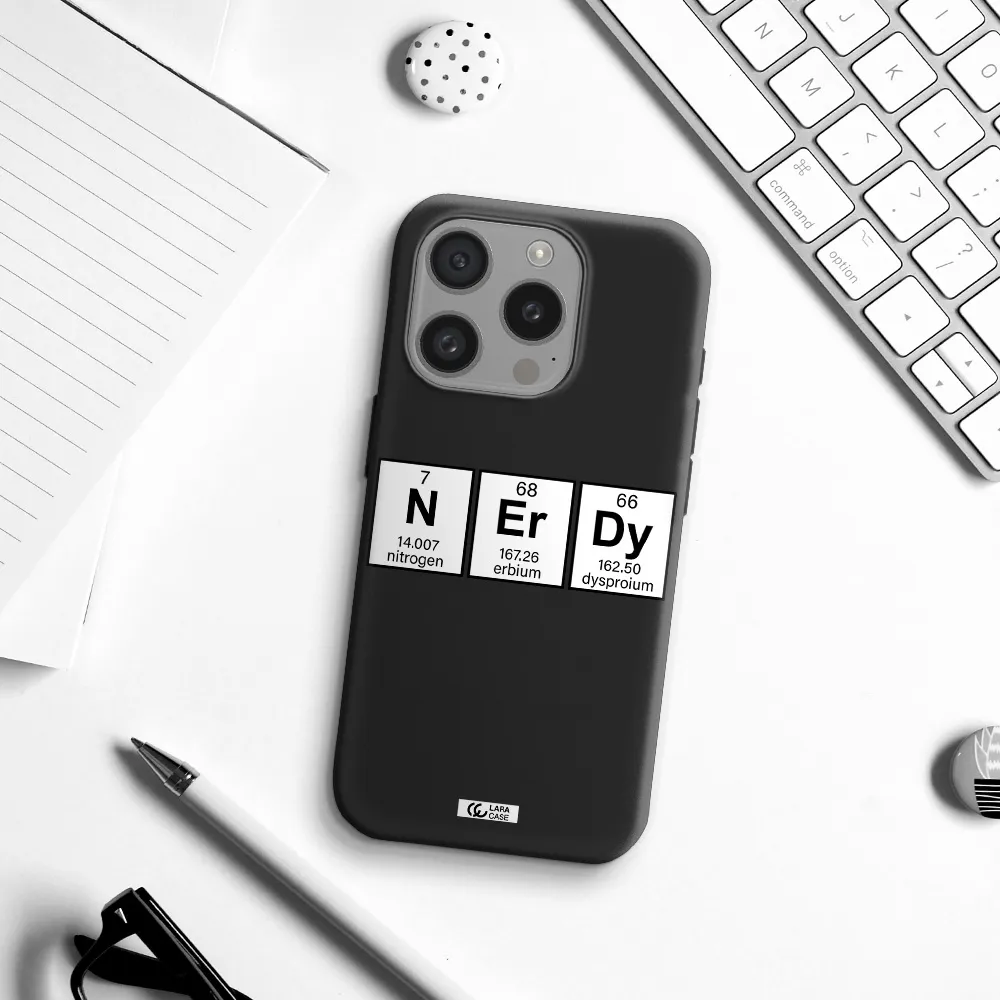 Nerdy Chemical Apple Iphone 15 Pro Silicone Black Case