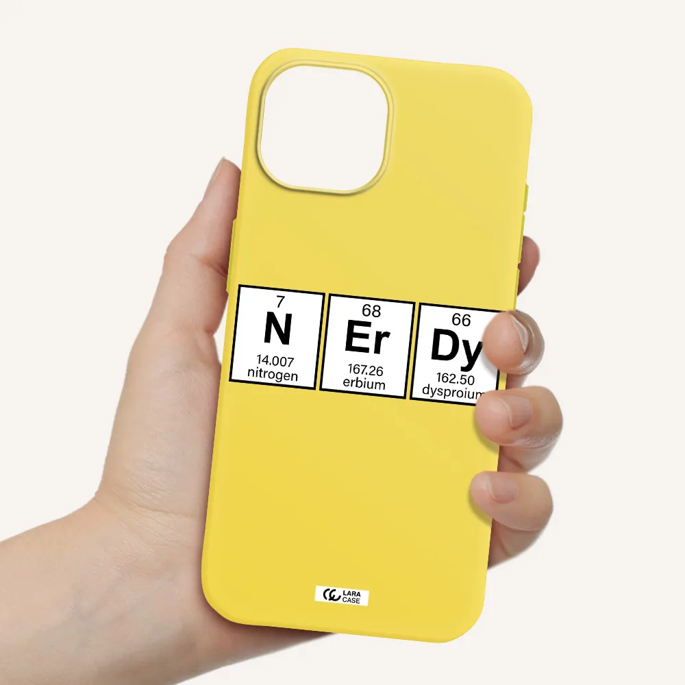 Nerdy Chemical Apple iPhone 15 Silicone canary yellow Case
