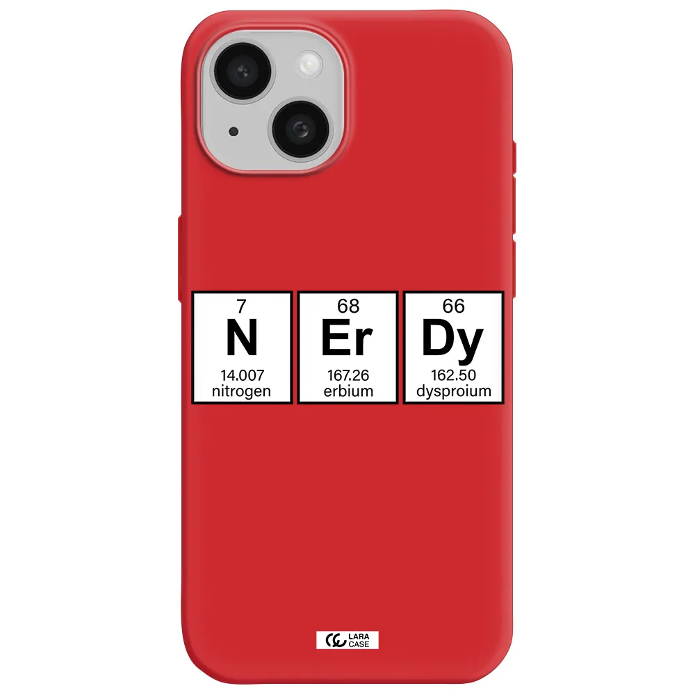 Nerdy Chemical Apple Iphone 15 Silicone Imperial Red Case