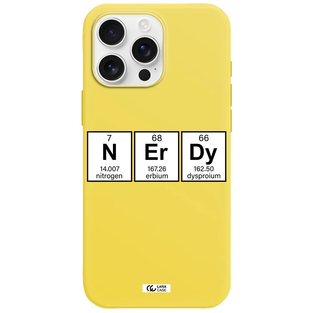 Nerdy Chemical Apple Iphone 16 Pro Max Silicone Canary Yellow Case