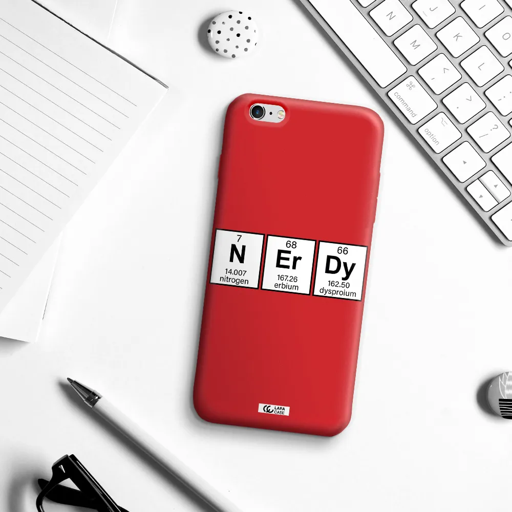 Nerdy Chemical Apple iPhone 6 s plus Silicone Imperial Red Case