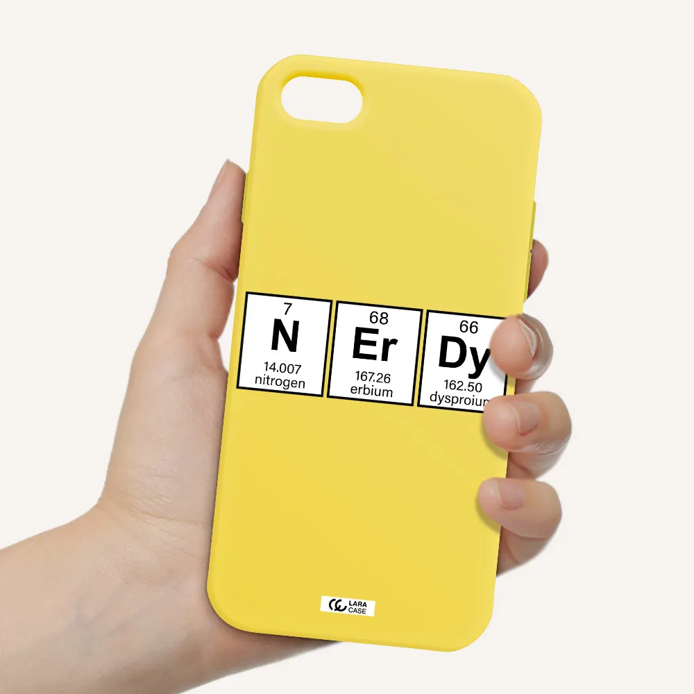 Nerdy Chemical Apple iPhone 8 Silicone canary yellow Case