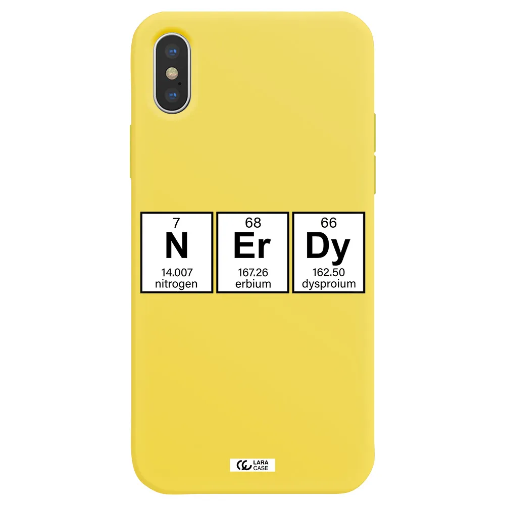 Nerdy Chemical Apple iPhone X Silicone canary yellow Case