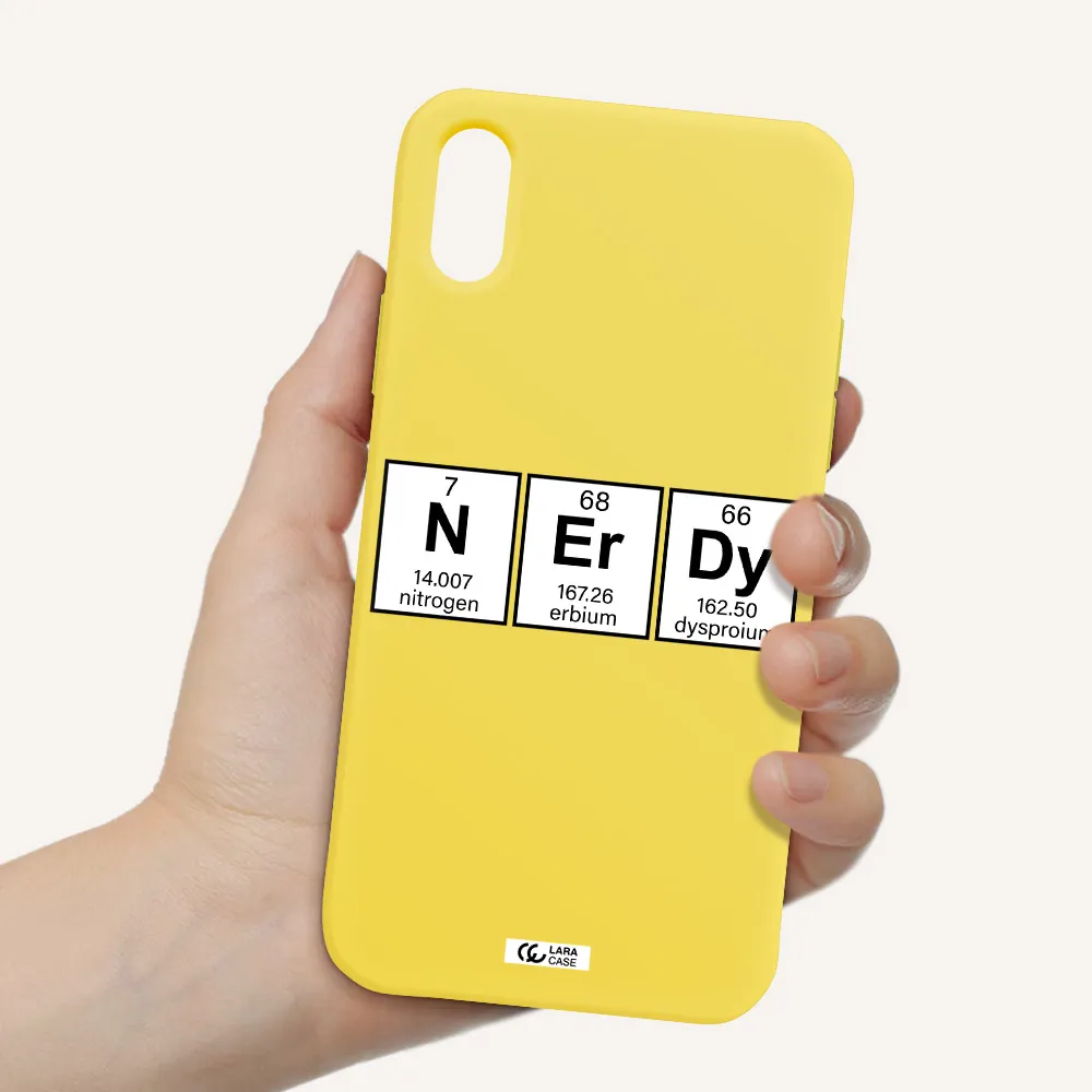 Nerdy Chemical Apple iPhone X Silicone canary yellow Case