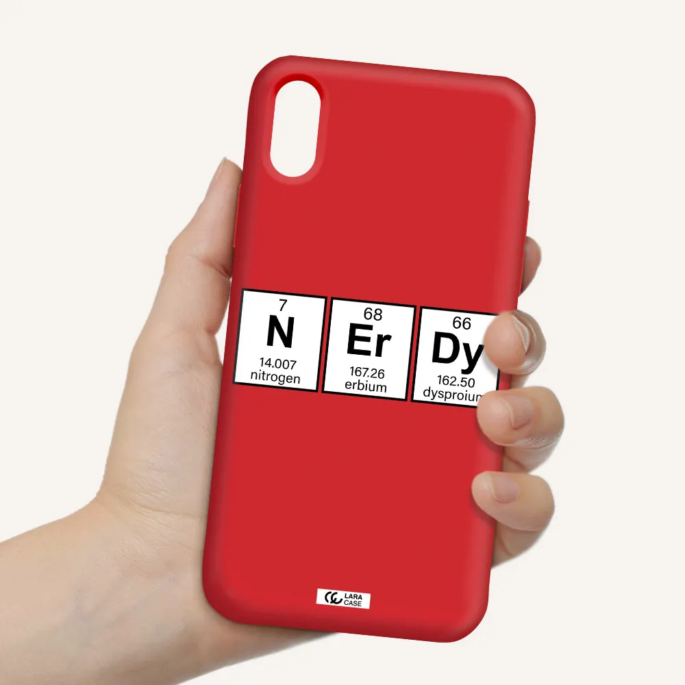 Nerdy Chemical Apple iPhone X Silicone Imperial Red Case