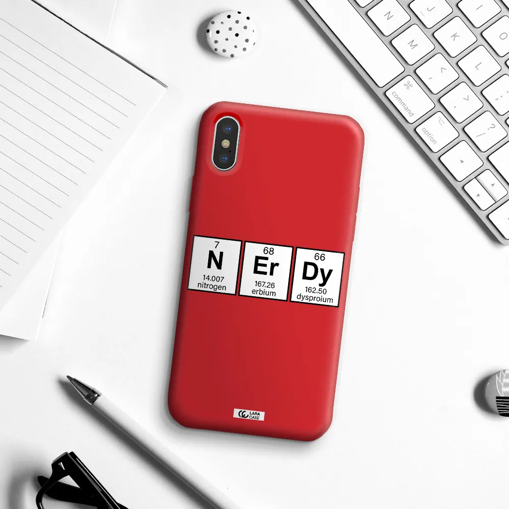Nerdy Chemical Apple iPhone X Silicone Imperial Red Case