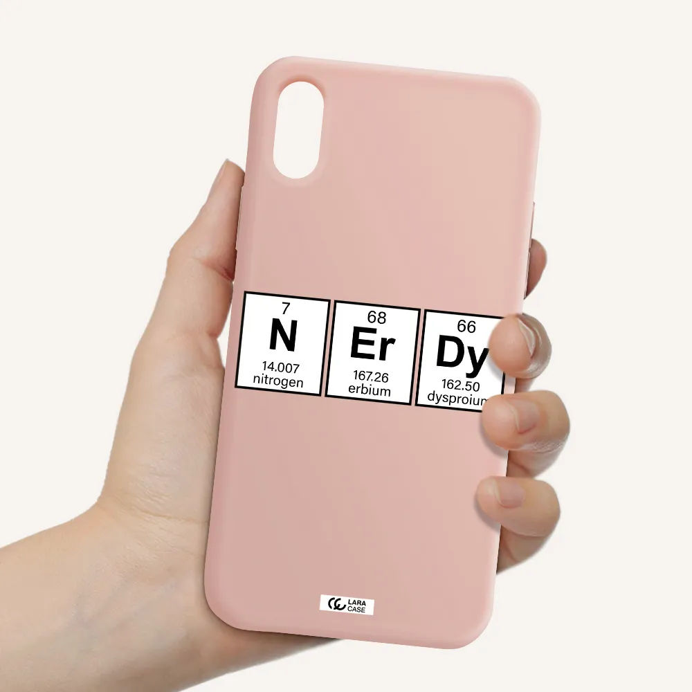 Nerdy Chemical Apple iPhone X Silicone pastel pink Case