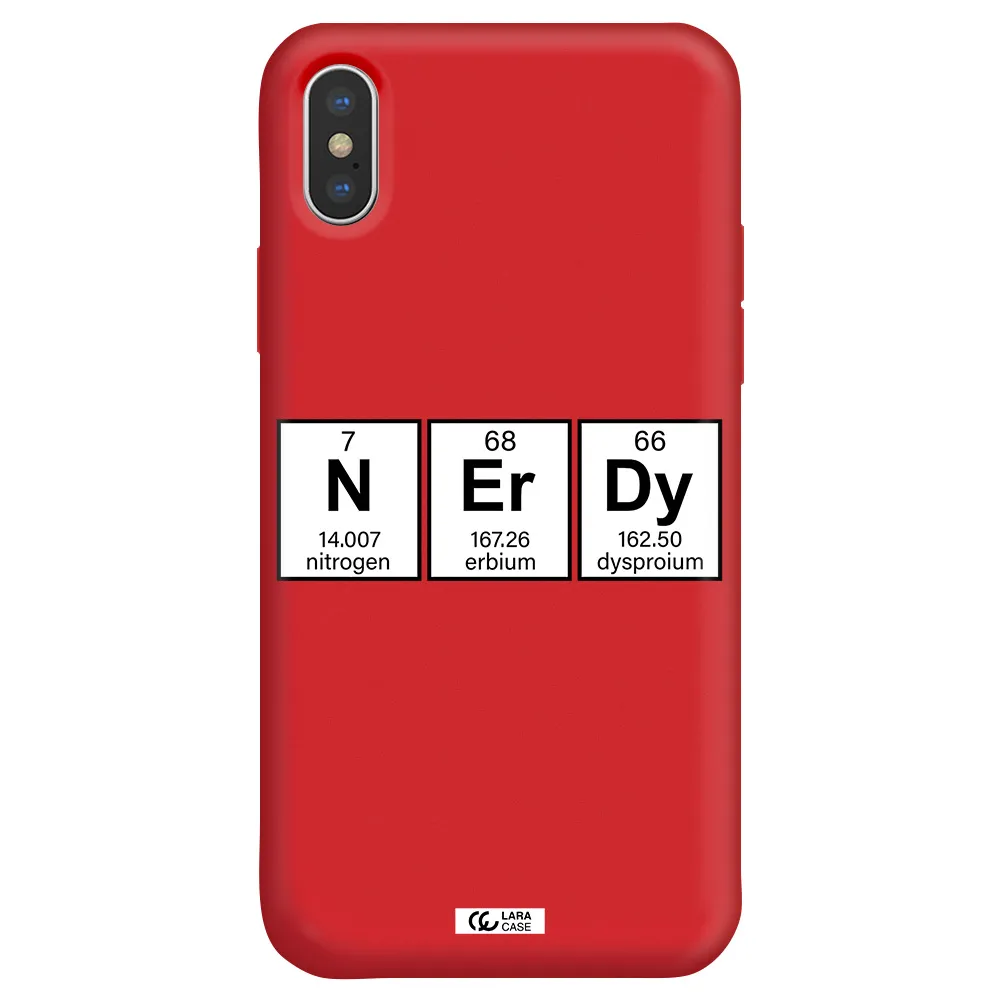 Nerdy Chemical Apple iPhone XS Silicone Imperial Red Case