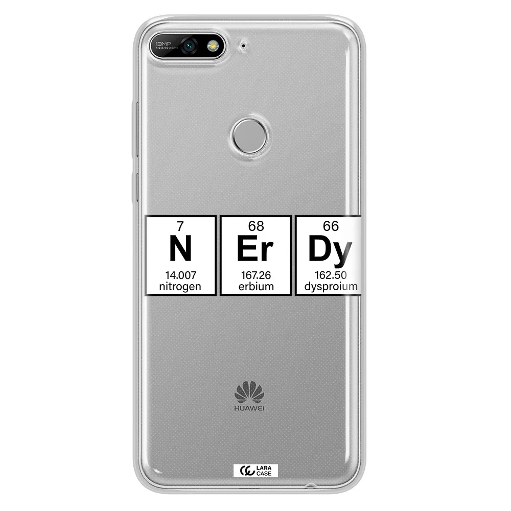 Nerdy Chemical Huawei Y7 2018 Clear TPU Case