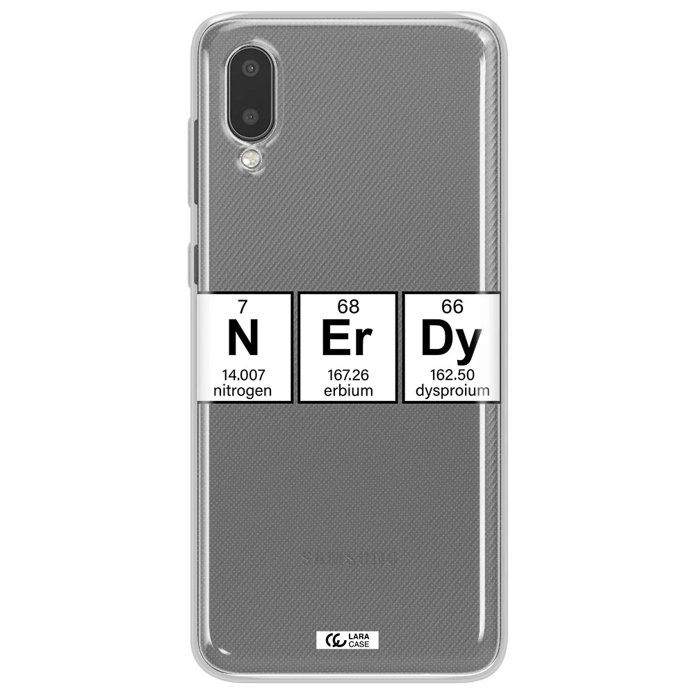 Nerdy Chemical Samsung A02 Clear TPU Case