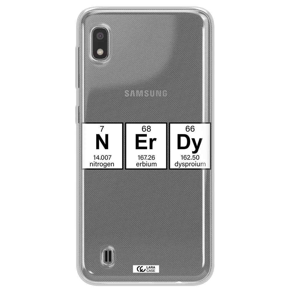 Nerdy Chemical Samsung A10 Clear TPU Case